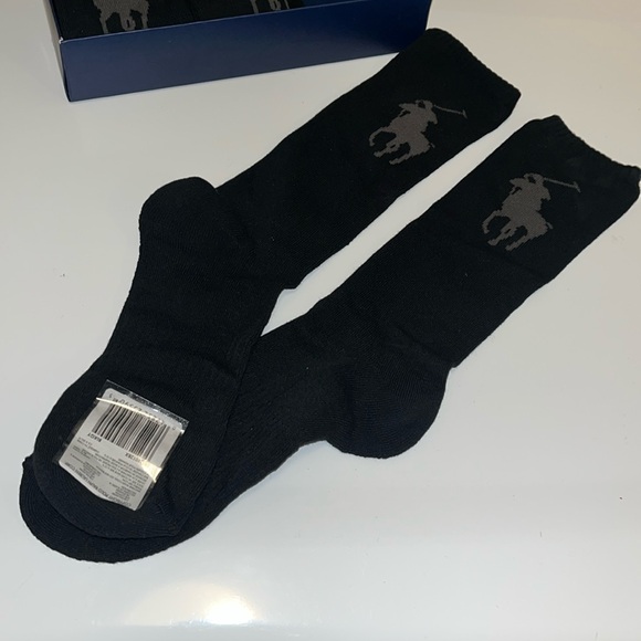 Polo Ralph Lauren 3 pair dress socks poly cotton black New casual Men’s 6-12.5 - Picture 7 of 13